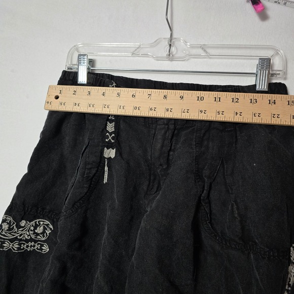 Anthropologie Embroidered Parachute Pants Black Womens Size Medium Boho Festival - Picture 7 of 11